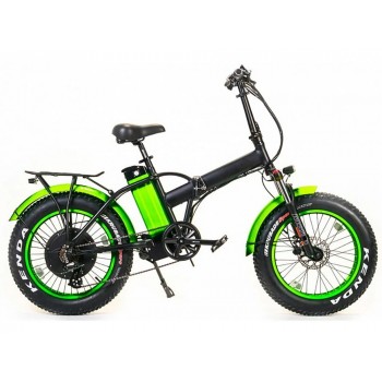 Электровелосипед электрофэтбайк складной Медведь Fold 1000 черно-зеленый